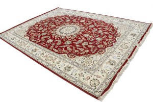 Red Floral 9X12 Indo-Nain Oriental Rug