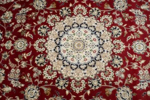 Red Floral 9X12 Indo-Nain Oriental Rug