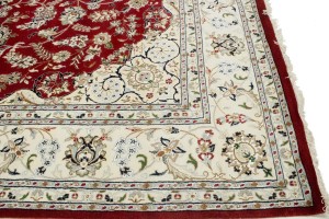Red Floral 9X12 Indo-Nain Oriental Rug