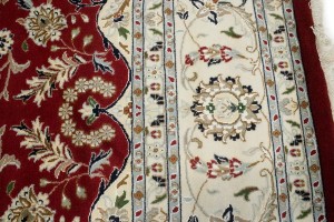Red Floral 9X12 Indo-Nain Oriental Rug