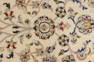 Cream Floral 5X7 Indo-Nain Oriental Rug