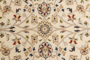 Cream Floral 5X7 Indo-Nain Oriental Rug