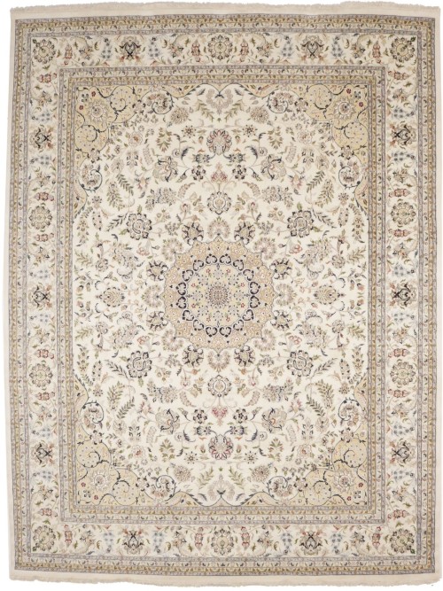 Cream/Beige Floral 11'7X15'5 Indo-Nain Oriental Rug