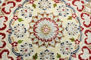 Dark Navy Floral 8X10 Indo-Nain Oriental Rug