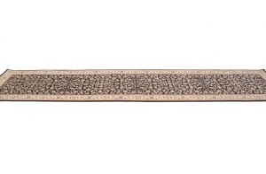 Dark Navy Floral 3X12 Indo-Nain Oriental Runner Rug