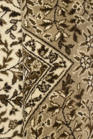 Cream Floral Kirman 6'5X9'2 Oriental Rug