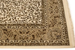 Cream Floral Kirman 6'5X9'2 Oriental Rug