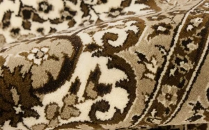 Cream Floral Kirman 6X8 Oriental Rug