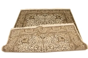Cream Floral Kirman 6X8 Oriental Rug