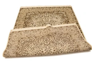 Cream Floral Kirman 6X8 Oriental Rug