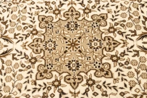 Cream Floral Kirman 6X8 Oriental Rug