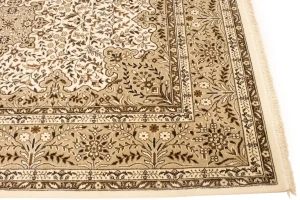 Cream Floral Kirman 6X8 Oriental Rug