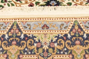 Cream Floral Kirman 6X8 Oriental Rug