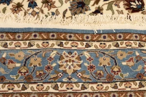 Cream Floral Kirman 5'7X7'6 Oriental Rug