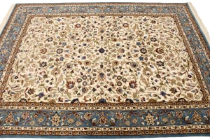 Cream Floral Kirman 5'7X7'6 Oriental Rug