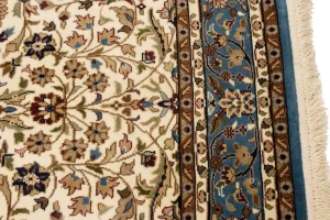 Cream Floral Kirman 5'7X7'6 Oriental Rug