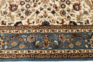 Cream Floral Kirman 5'7X7'6 Oriental Rug