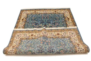 Teal Blue Floral Kirman 6X8 Oriental Rug