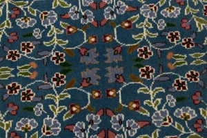 Teal Blue Floral Kirman 6X8 Oriental Rug