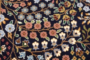 Navy Blue Floral Kirman 6X8 Oriental Rug