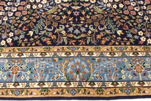 Navy Blue Floral Kirman 6X8 Oriental Rug
