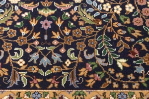 Navy Blue Floral Kirman 6X8 Oriental Rug