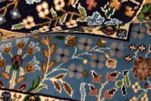 Navy Blue Floral Kirman 6X8 Oriental Rug