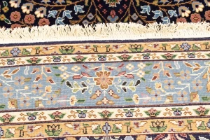 Navy Blue Floral Kirman 6X8 Oriental Rug