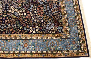 Navy Blue Floral Kirman 6X8 Oriental Rug