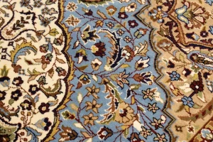 Blue Floral Kirman 5'9X7'6 Oriental Rug