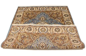 Blue Floral Kirman 5'9X7'6 Oriental Rug