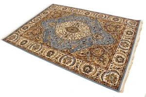 Blue Floral Kirman 5'9X7'6 Oriental Rug