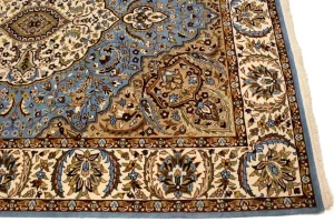 Blue Floral Kirman 5'9X7'6 Oriental Rug