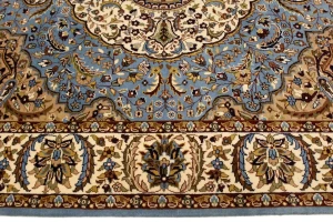 Blue Floral Kirman 5'9X7'6 Oriental Rug