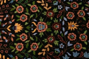Black Floral Kirman 6X9 Oriental Rug
