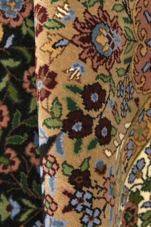 Black Floral Kirman 6X9 Oriental Rug