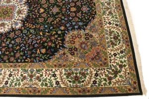Black Floral Kirman 6X9 Oriental Rug