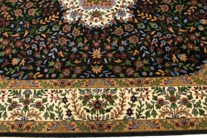 Black Floral Kirman 6X9 Oriental Rug