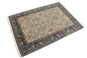 Cream Floral 4X6 Kirman Oriental Rug