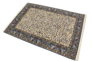 Cream Floral 4X6 Kirman Oriental Rug