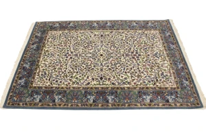 Cream Floral 4X6 Kirman Oriental Rug