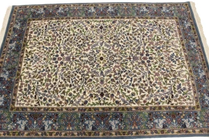 Cream Floral 4X6 Kirman Oriental Rug