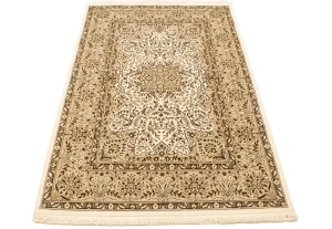 Cream Floral Kirman 4X6 Oriental Rug