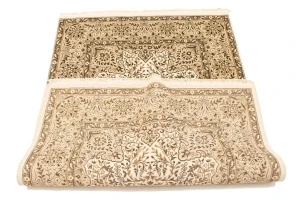 Cream Floral Kirman 4X6 Oriental Rug