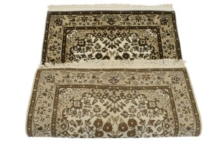Cream Floral Kirman 3X4 Oriental Rug
