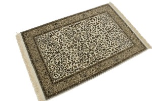 Cream Floral Kirman 3X4 Oriental Rug
