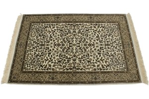 Cream Floral Kirman 3X4 Oriental Rug
