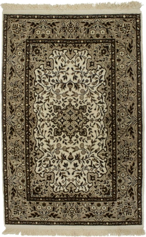 Cream Floral Kirman 3X4 Oriental Rug