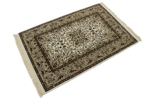 Cream Floral Kirman 3X4 Oriental Rug