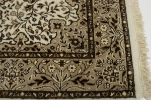 Cream Floral Kirman 3X4 Oriental Rug